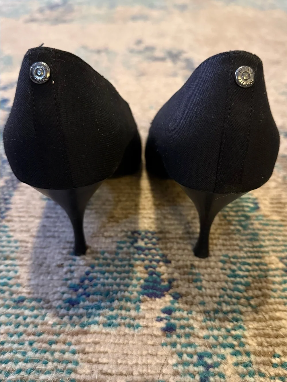 NYDJ Evie Black Pointed Toe Kitten Heel Pumps Womens 8.5M Gothcorp Workchic